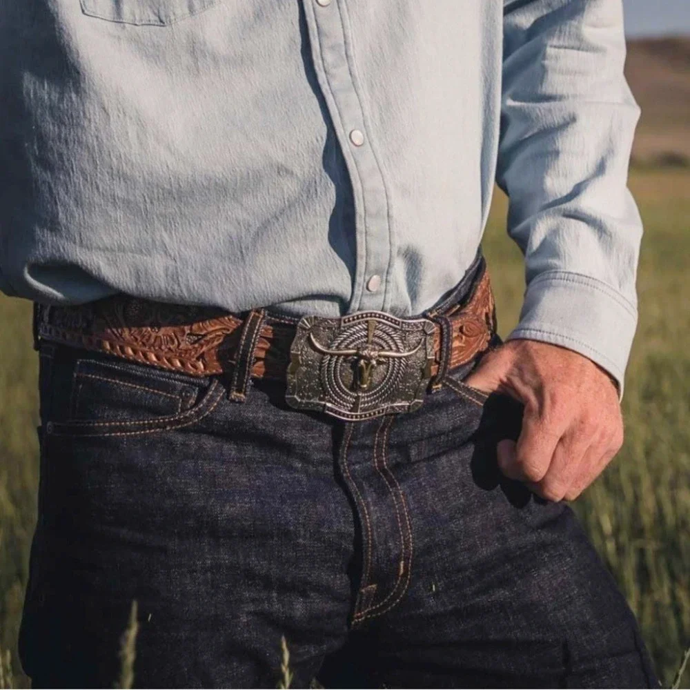 Montana‎ Silversmiths Mens Roping Ready Longhorn Attitude Belt Buckle NEW!